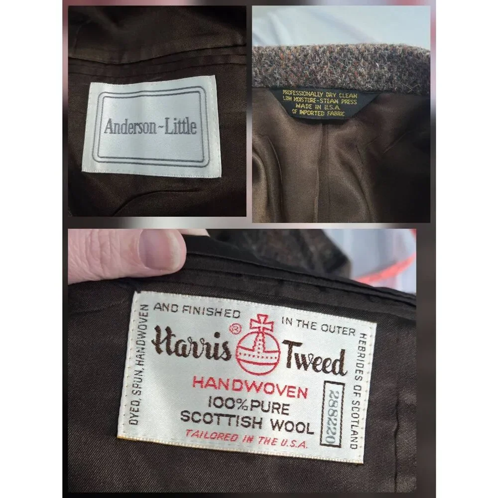 VTG Harris Tweed Handwoven Scottish Wool Blazer Sport Coat Sz. 44 EST